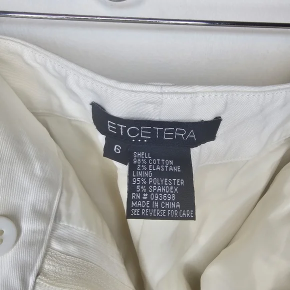 Etcetera Women's White Lined Casual Career Trousers Size 6 - Picture 6 of 6